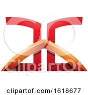 Poster, Art Print Of Red And Orange Bridged Letters A And G