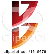 Poster, Art Print Of Red And Orange Bow Like Letter B