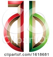 Poster, Art Print Of Red And Gree Key Like Letters A And B