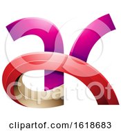 Poster, Art Print Of Red And Magenta Letters A And K