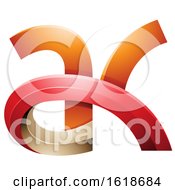 Poster, Art Print Of Red And Orange Letters A And K
