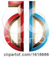 Poster, Art Print Of Red And Blue Key Like Letters A And B