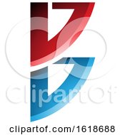 Poster, Art Print Of Red And Blue Bow Like Letter B