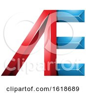 Poster, Art Print Of Red And Blue Pyramid Like Letters Ae