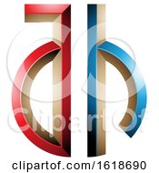 Poster, Art Print Of Red And Blue Key Like Letters A And H
