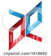 Poster, Art Print Of Red And Blue Letters A And E