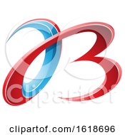 Poster, Art Print Of Red And Blue 3d Curly Letters A And B