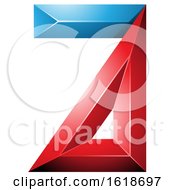 Poster, Art Print Of Red And Blue 3d Geometric Letter A