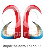 Poster, Art Print Of Red And Blue 3d Double Letter A And G