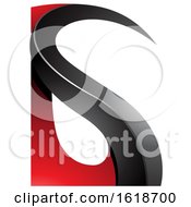 Poster, Art Print Of Red And Black Curvy Embossed Letter G