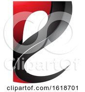 Poster, Art Print Of Red And Black Curvy Embossed Letter E