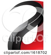 Poster, Art Print Of Red And Black Curvy Embossed Letter A