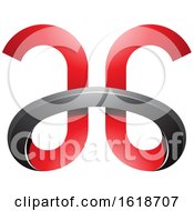 Poster, Art Print Of Red And Black Curvy Letters A And G