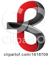 Red And Black Bold Curvy Letter B