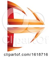 Poster, Art Print Of Red And Orange Glossy Embossed Arrow