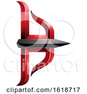Poster, Art Print Of Red And Black Embossed Bow And Arrow