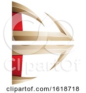 Red And Beige Curvy Letter A Or D