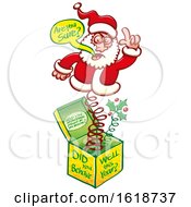 Poster, Art Print Of Christmas Santa Claus Jack In The Box Asking About Your Behavior