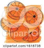 Poster, Art Print Of Watercolor Design With Oranges