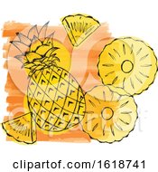 Poster, Art Print Of Watercolor Design With Pineapple