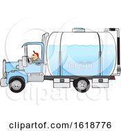 Man Driving A Water Delivery Truck