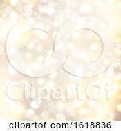 Golden Christmas Background With Snowflakes And Stars