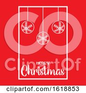 Poster, Art Print Of Christmas Background With Hanging Baubles