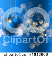 Poster, Art Print Of Christmas Baubles On Bokeh Lights Background
