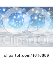 3D Christmas Background With Snowflakes And Stars