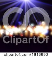 Poster, Art Print Of Decorative Background With Bokeh Lights And Starburst