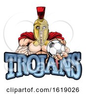 Poster, Art Print Of Trojan Spartan Soccer Football Sports Mascot