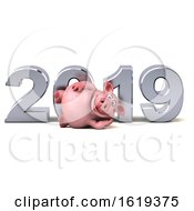 3d Chubby Pig On A White Background
