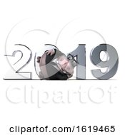3d Business Hippo On A White Background