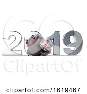 3d Hippo On A White Background