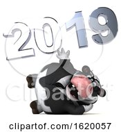 3d Business Holstein Cow On A White Background