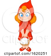 Poster, Art Print Of Little Red Riding Hood Carrying A Basket