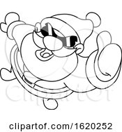 Cool Santa Claus Wearing Sunglasses And Holding A Thumb Up