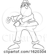 Cartoon Black And White Christmas Santa Dancing The Floss