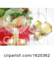 Poster, Art Print Of Christmas Baubles On Defocussed Background