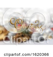 Poster, Art Print Of Glittery Christmas Text On A Defocussed Background