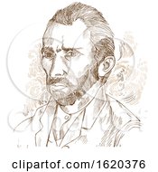 Hand Drawn Vector Portrait Vincent Van Gogh