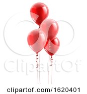 Poster, Art Print Of Red Party Balloons Graphic