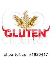 Wheat Stalks With Devil Gluten Text