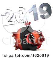 3d Red Business T Rex Dinosaur On A White Background