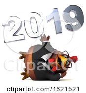 3d Brown Business Chicken On A White Background
