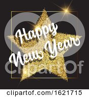 Poster, Art Print Of Golden Happy New Year Background