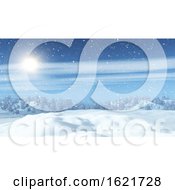 Poster, Art Print Of 3d Snowy Landscape With Trees