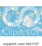 Poster, Art Print Of Christmas Background With Gold Streamers Confetti And Snowflakes