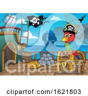 Poster, Art Print Of Pirate Parrot On A Ship Deck