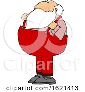 Poster, Art Print Of Cartoon Santa Holding His Suspenders